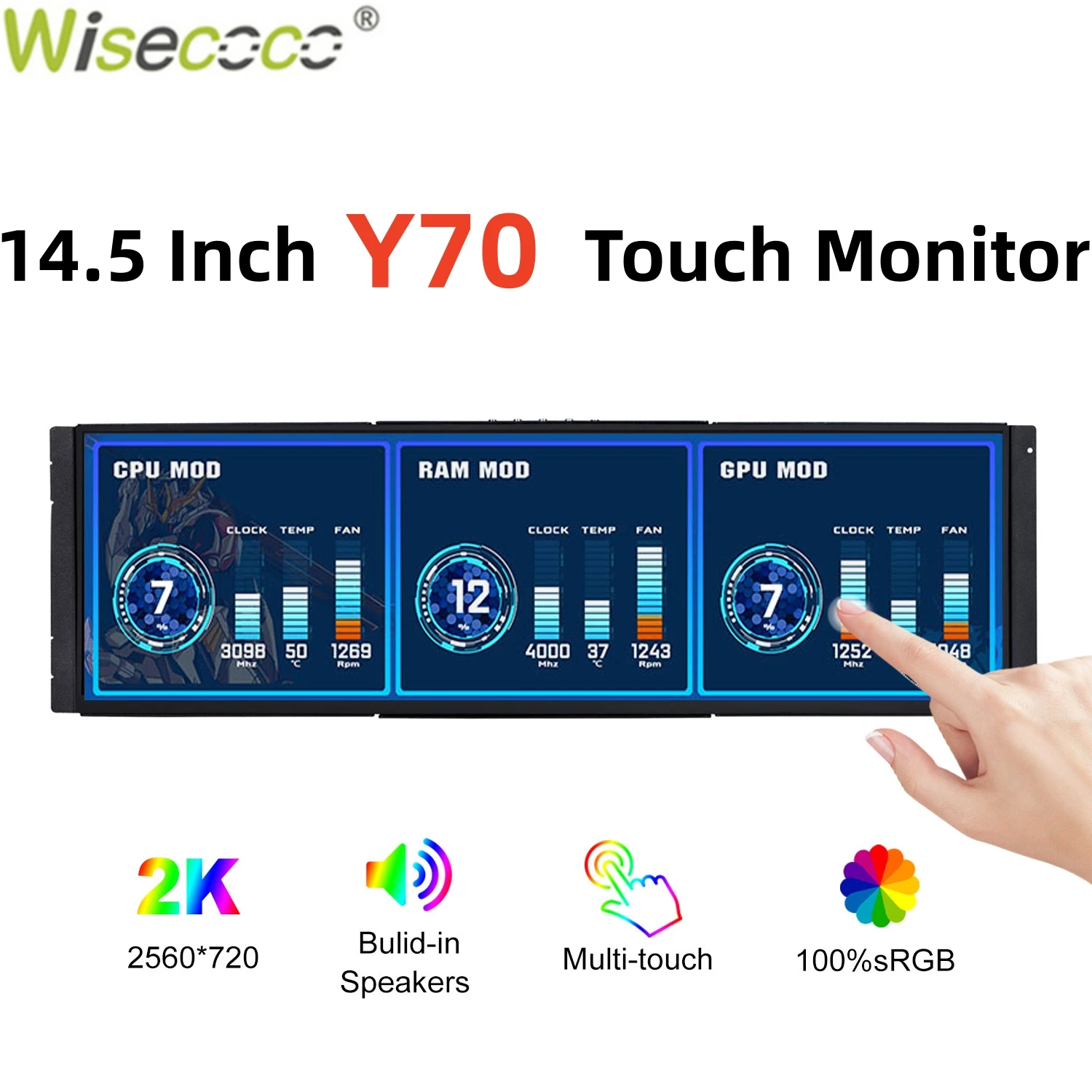 Wisecoco 12.6/14.5 Inch 2K IPS - Pc Gaming Y70 のレビューと価格